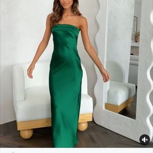 Satin strapless dress - never worn